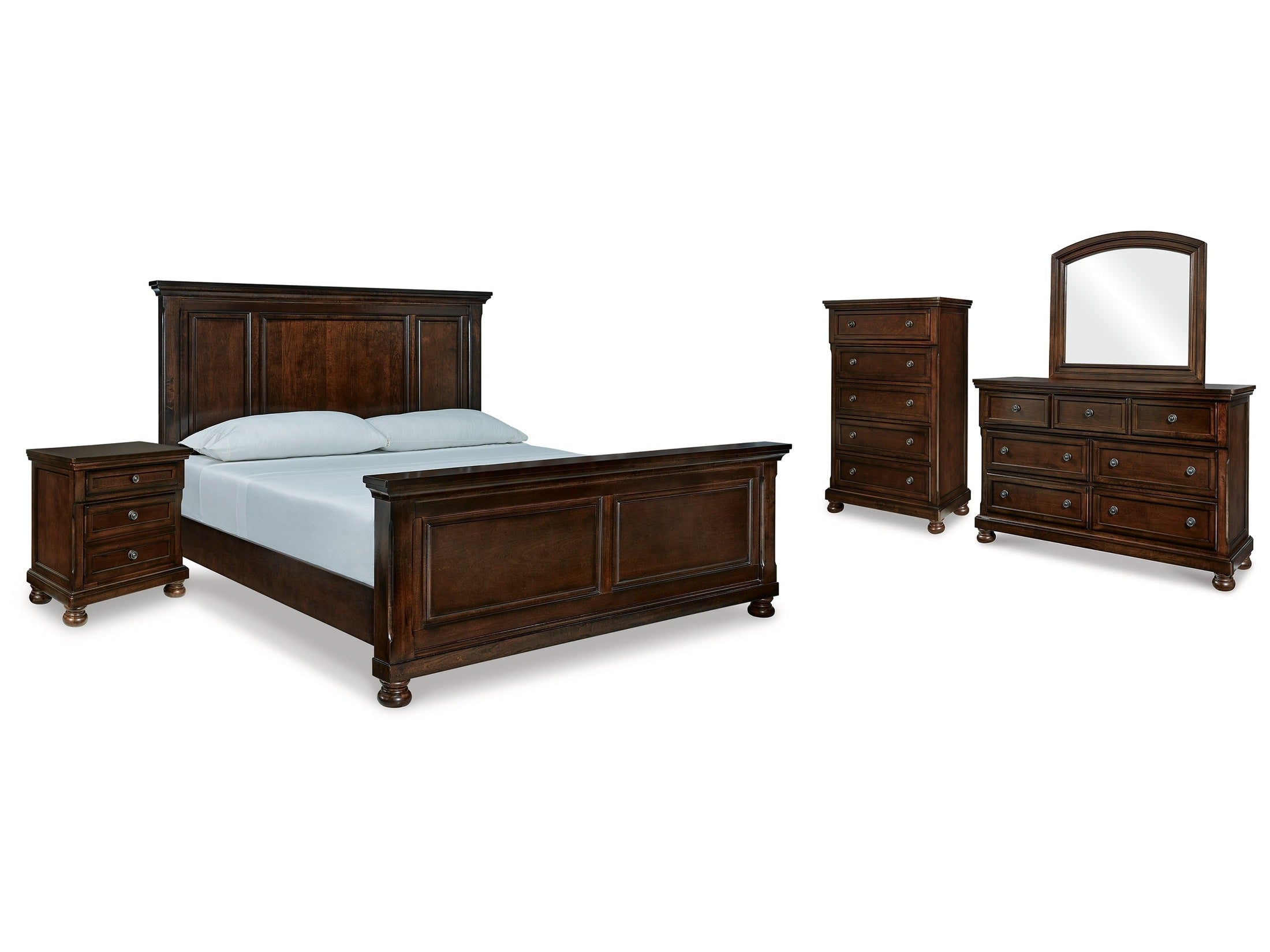 Porter Rustic King Panel Bedroom Set, Brown