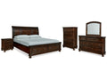 Porter Rustic King Sleigh Bedroom Set, Brown