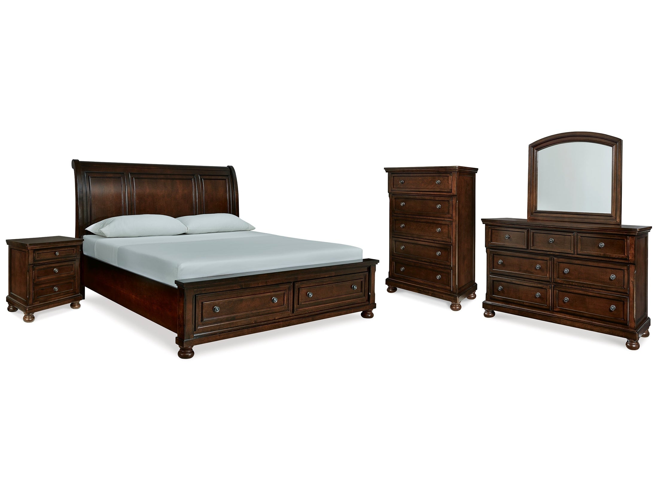 Porter Rustic King Sleigh Bedroom Set, Brown