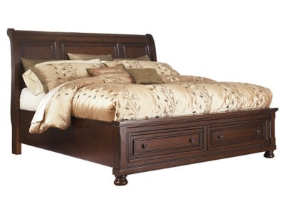 Porter Rustic King Sleigh Storage Bedroom Set, Brown
