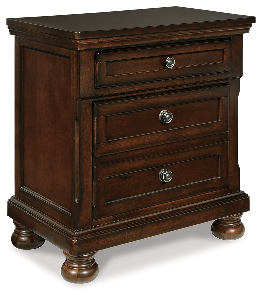 Porter Rustic Queen Panel Bed, Dresser, Mirror and 2 Nightstands, Brown
