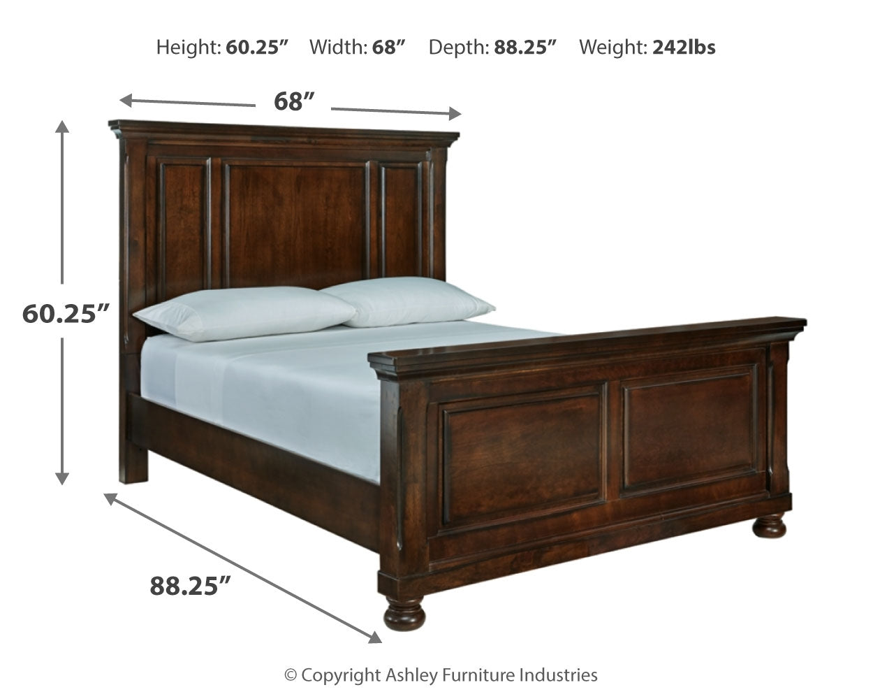 Porter Rustic Queen Panel Bedroom Set, Brown