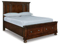Porter Rustic Brown Queen Panel Storage Bed