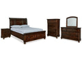 Porter Rustic Queen Sleigh Bedroom Set, Brown