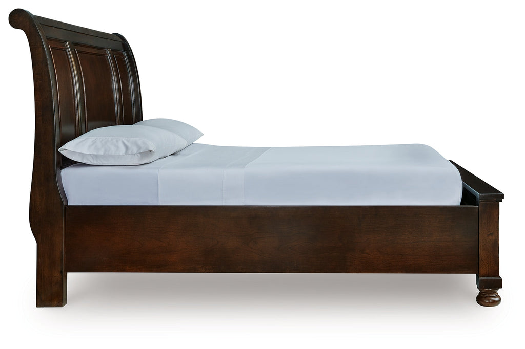 Porter Rustic Brown Queen Sleigh Storage Bed