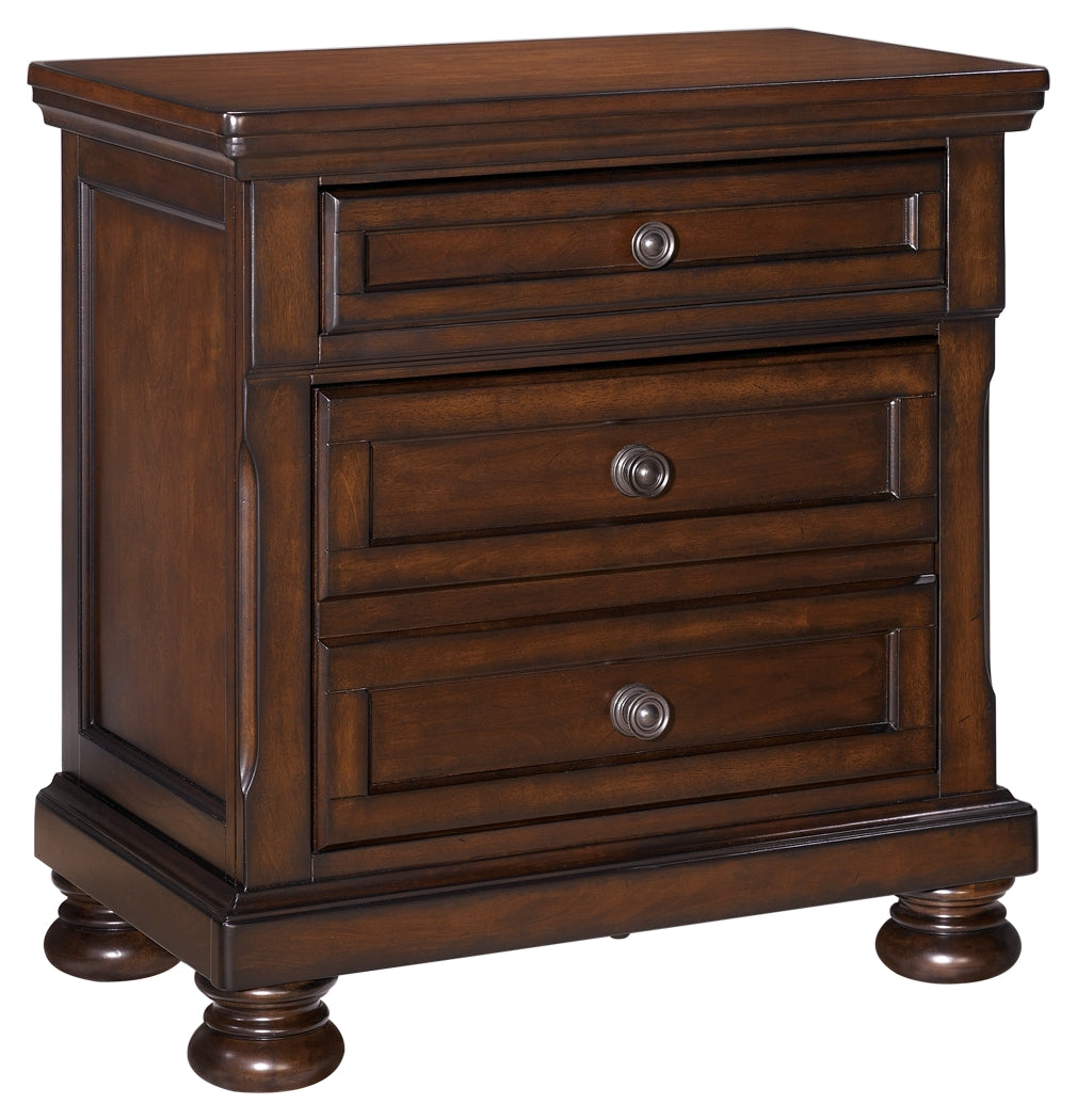 Porter Rustic Queen Sleigh Storage Bedroom Set, Brown