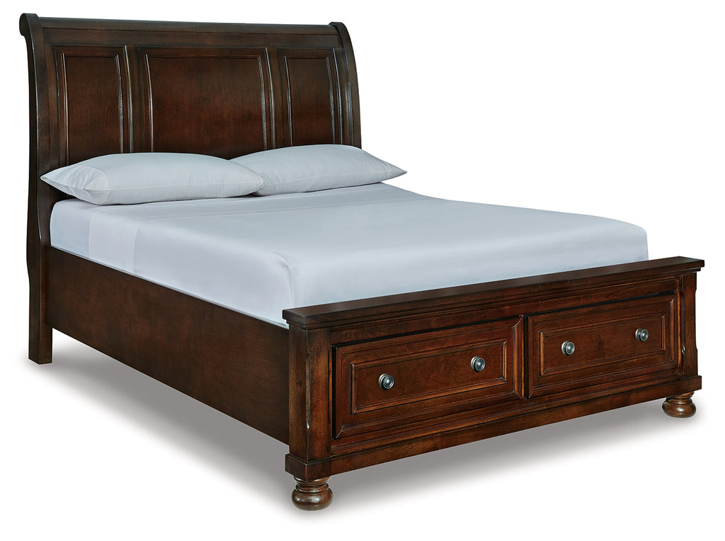 Porter Rustic Queen Sleigh Storage Bedroom Set, Brown