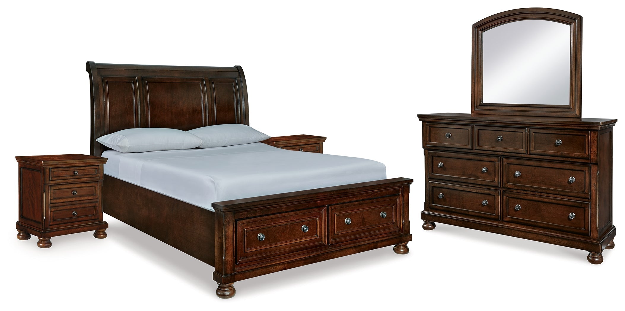 Porter Rustic Queen Storage Bedroom Set, Brown