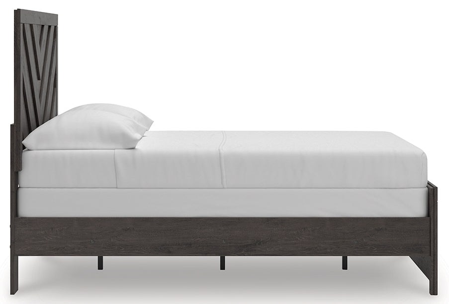 Prendonea Charcoal Full Panel Bed, Dresser and Mirror