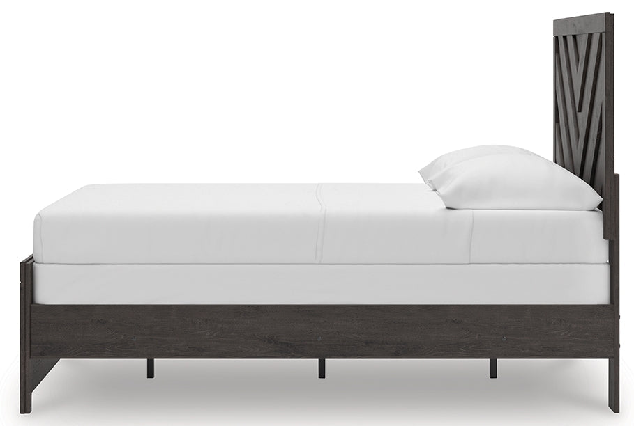 Prendonea Charcoal Full Panel Bed, Dresser and Mirror