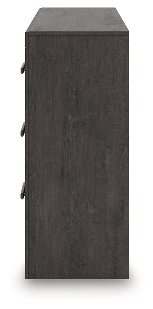 Prendonea Charcoal King Panel Bed, Dresser and 2 Nightstands