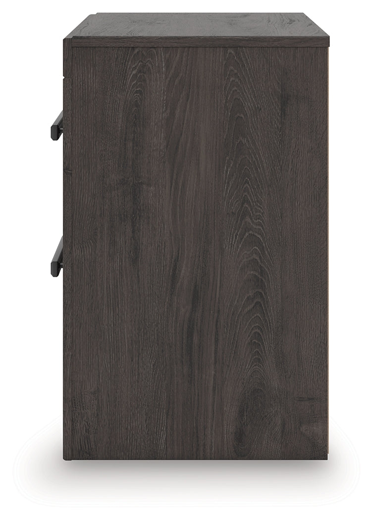 Prendonea Charcoal King Panel Bed, Dresser and 2 Nightstands