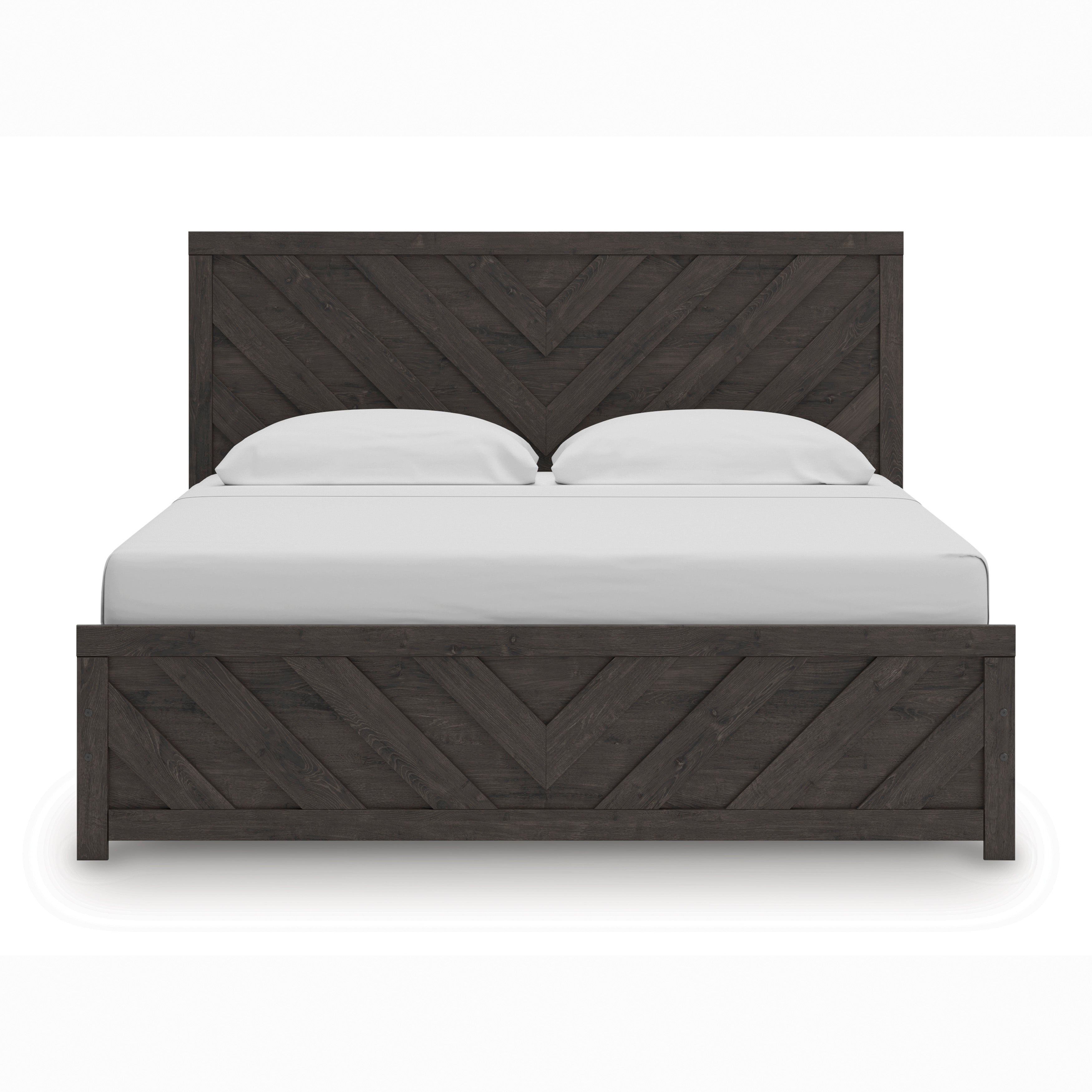 Prendonea Charcoal King Panel Bed, Dresser and Nightstand