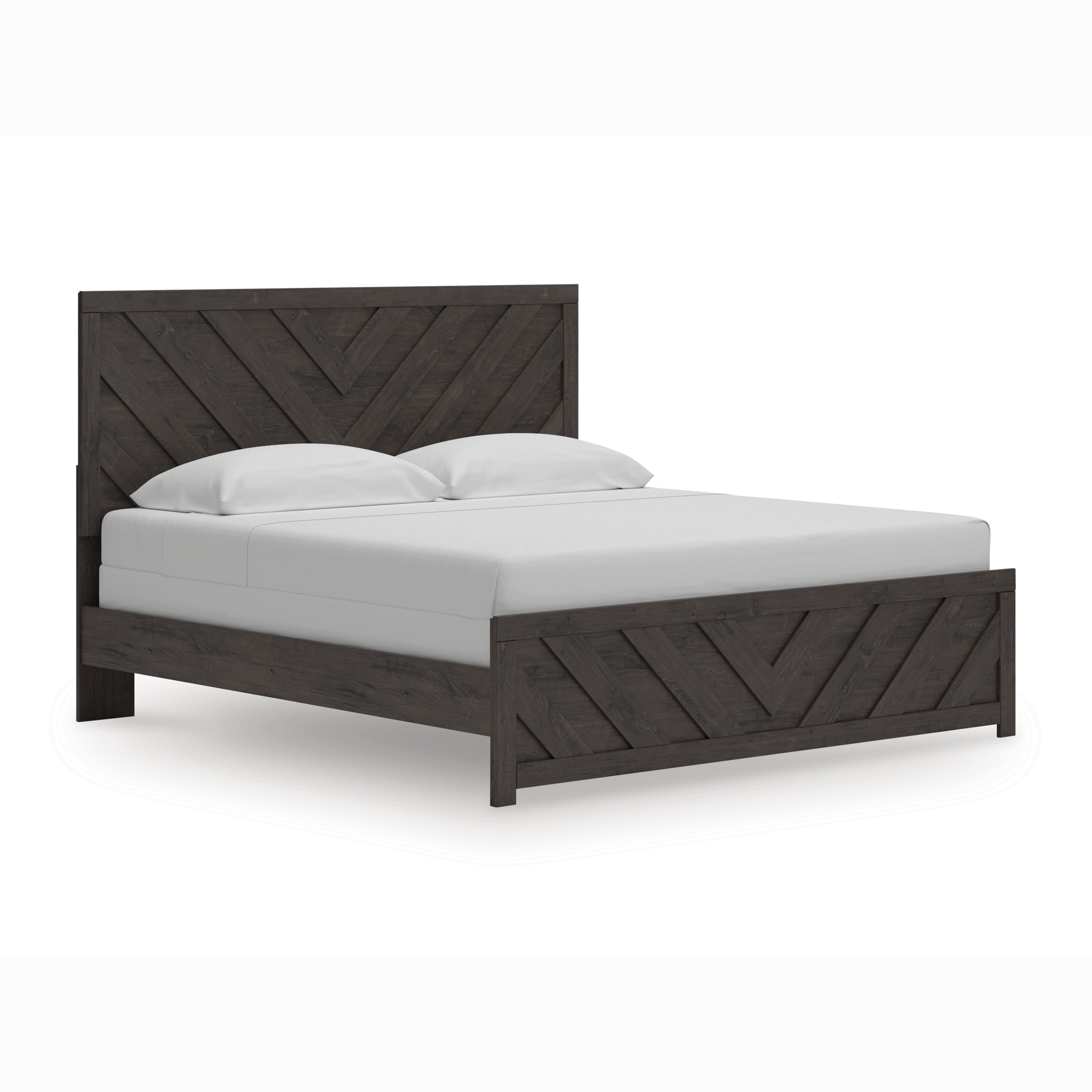 Prendonea Charcoal King Panel Bed, Dresser and Mirror