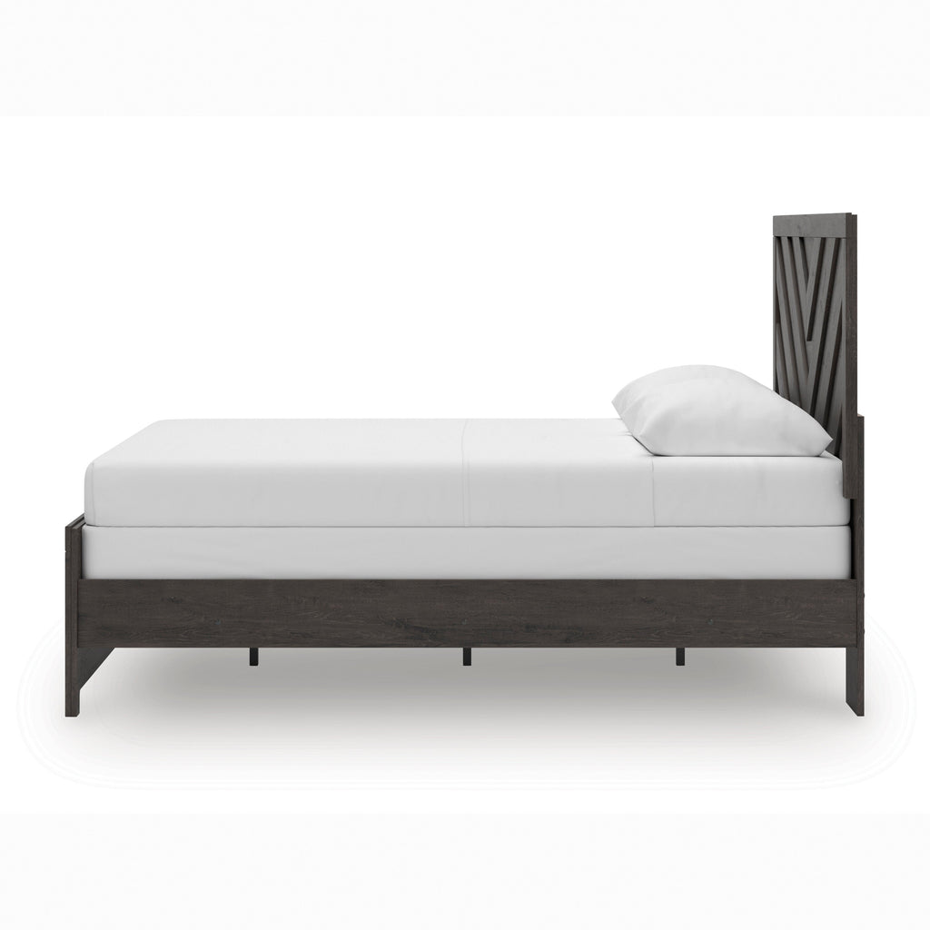 Prendonea Charcoal Queen Panel Bed, Dresser and 2 Nightstands