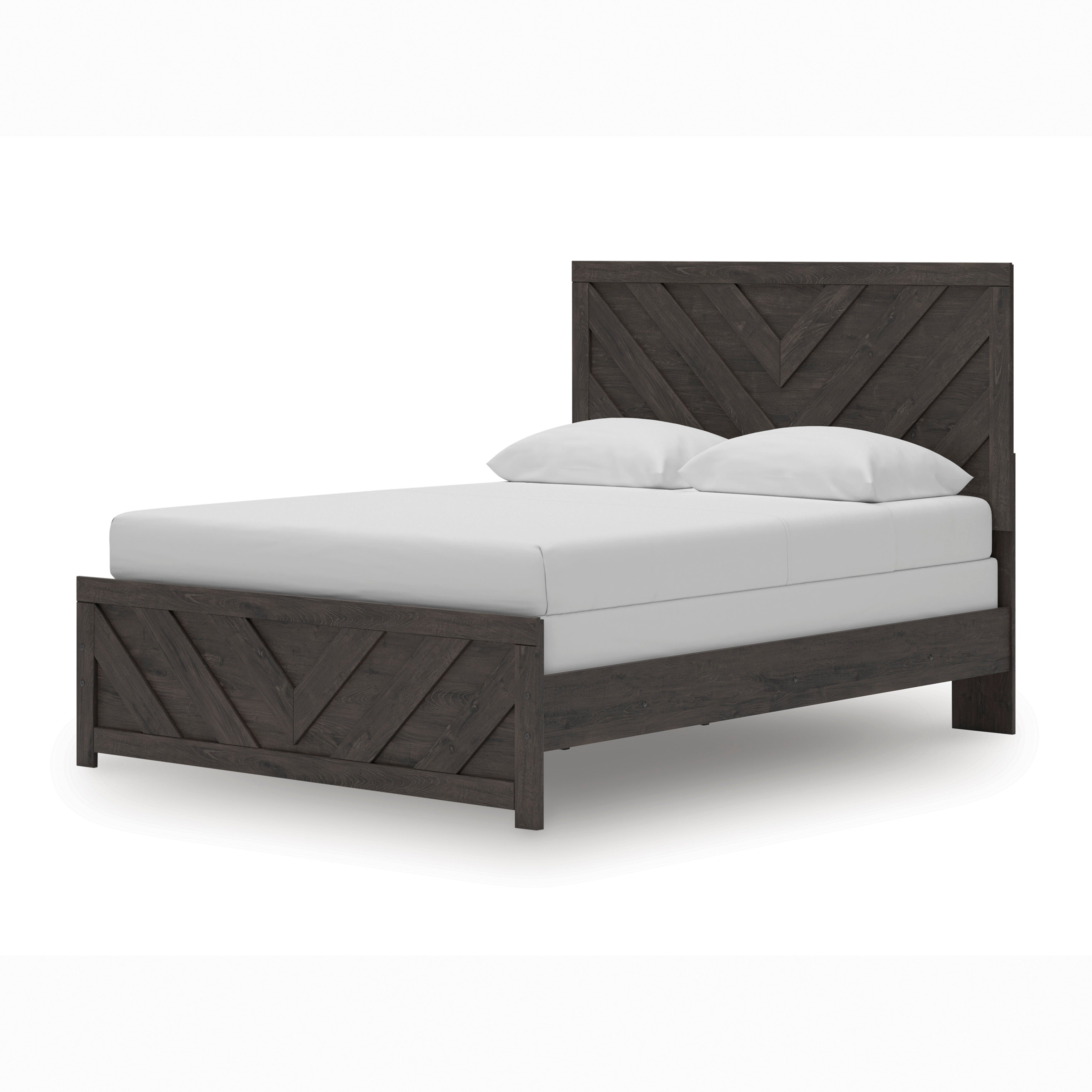 Prendonea Queen Panel Bed, Dresser, Mirror, Chest and 2 Nightstands, Charcoal