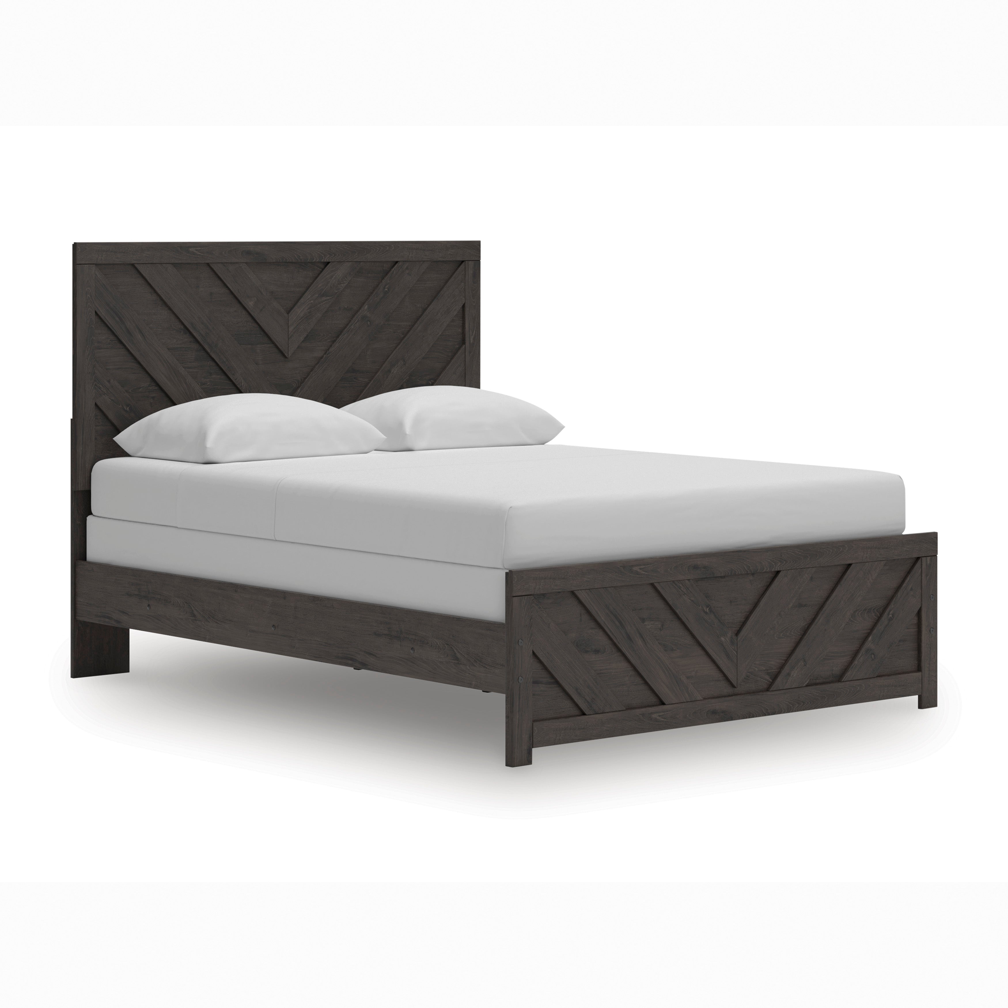 Prendonea Queen Panel Bed, Dresser, Mirror, Chest and 2 Nightstands, Charcoal