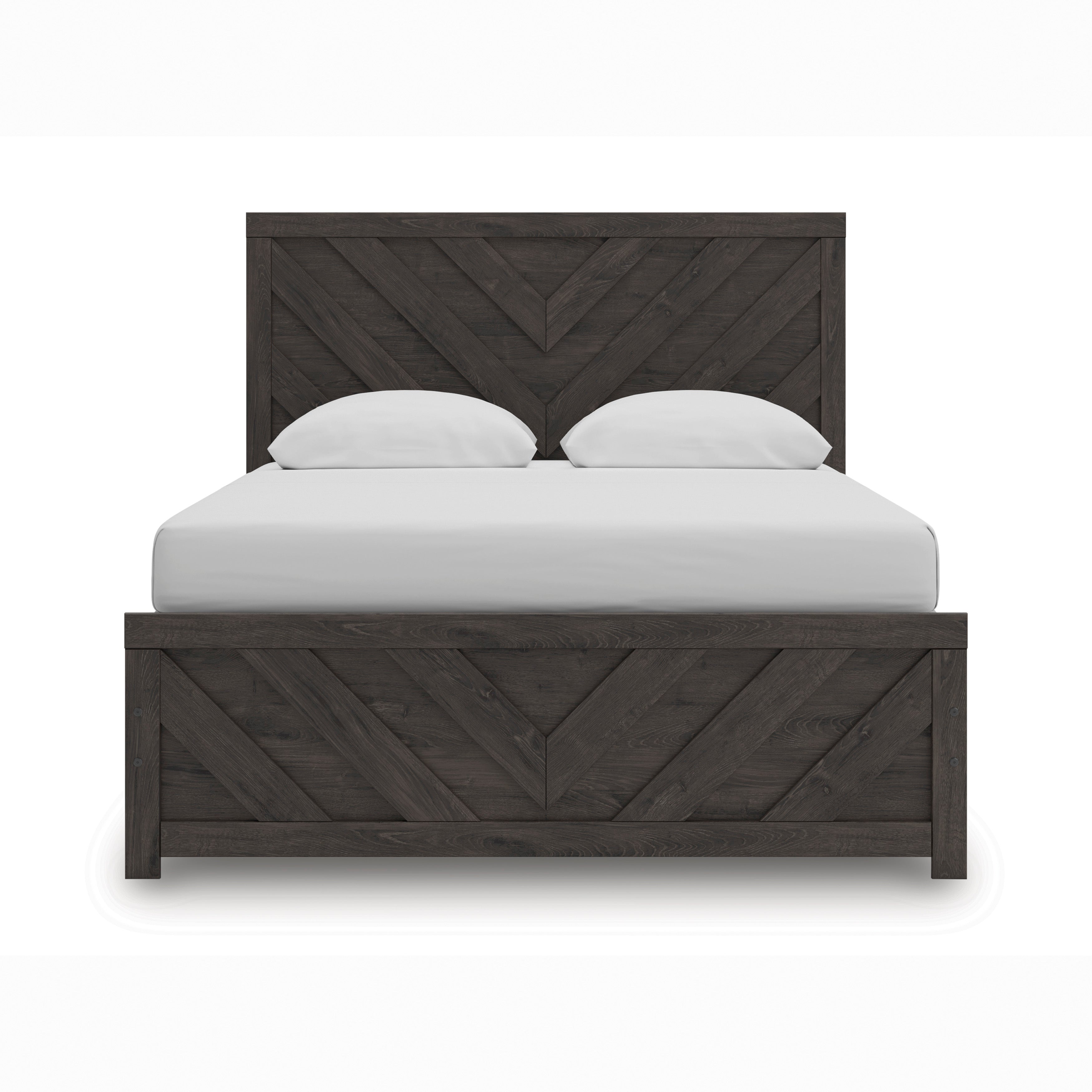 Prendonea Queen Panel Bed, Dresser, Mirror, Chest and Nightstand, Charcoal