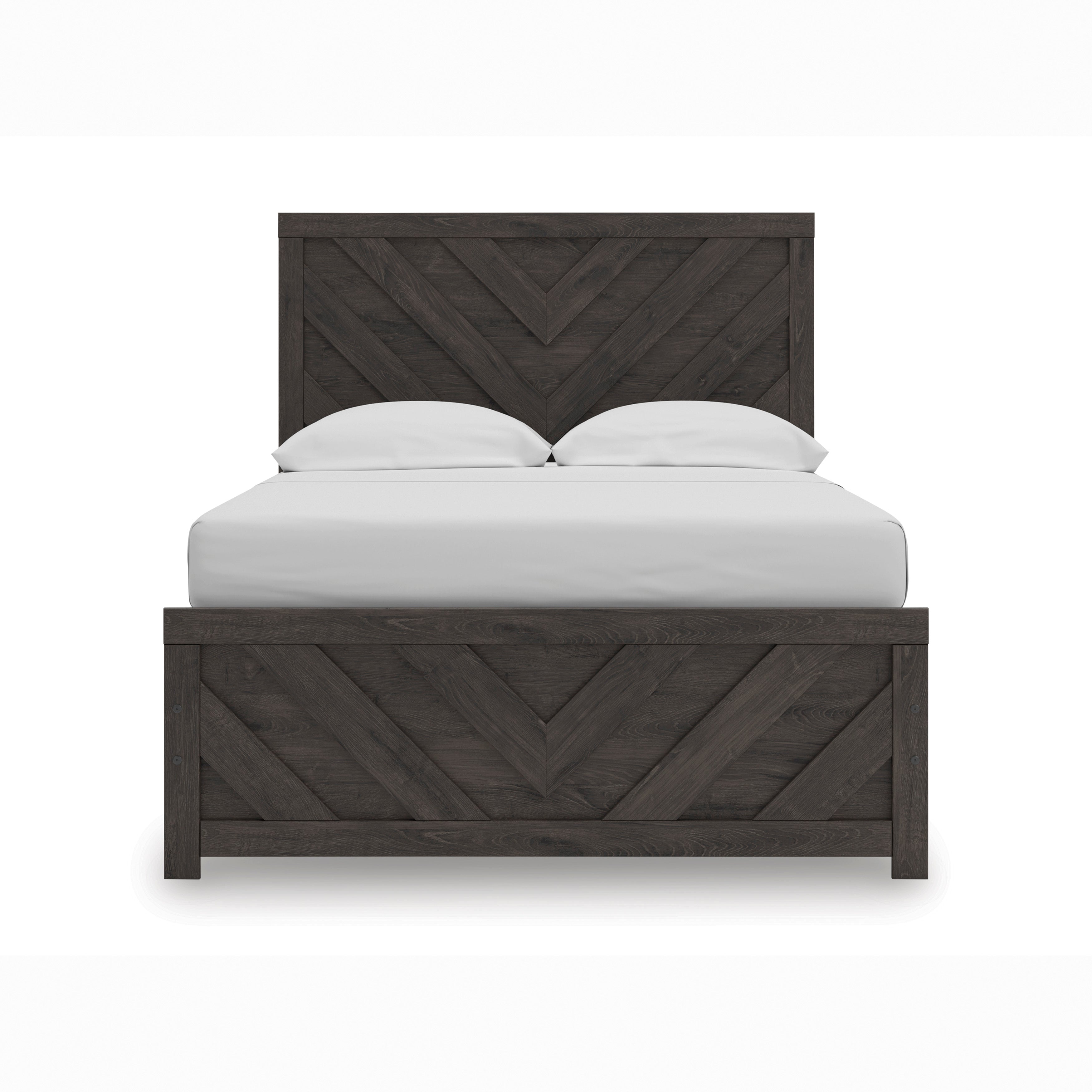 Prendonea Charcoal Queen Panel Bed, Dresser and Mirror