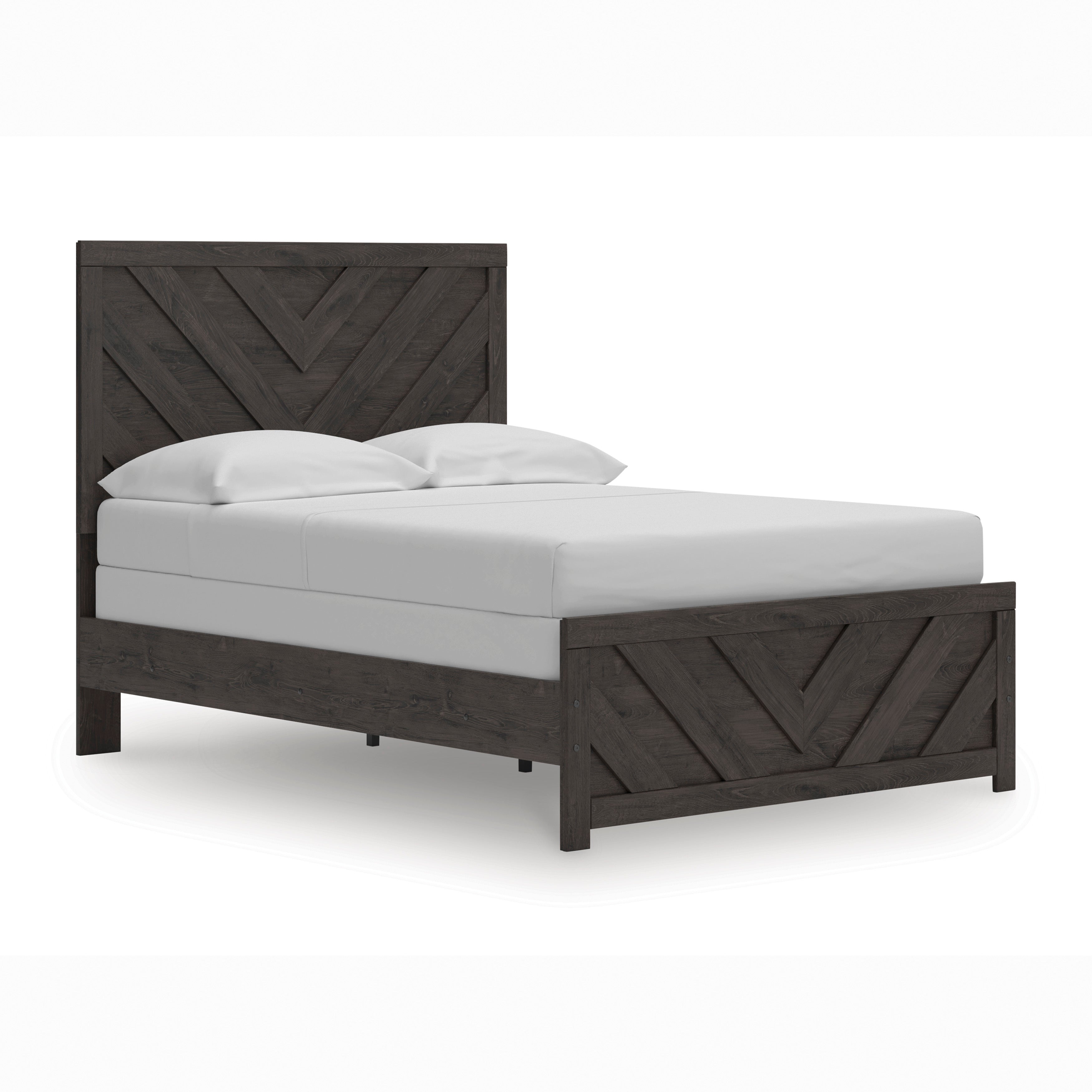 Prendonea Charcoal Full Panel Bed, Dresser and Nightstand