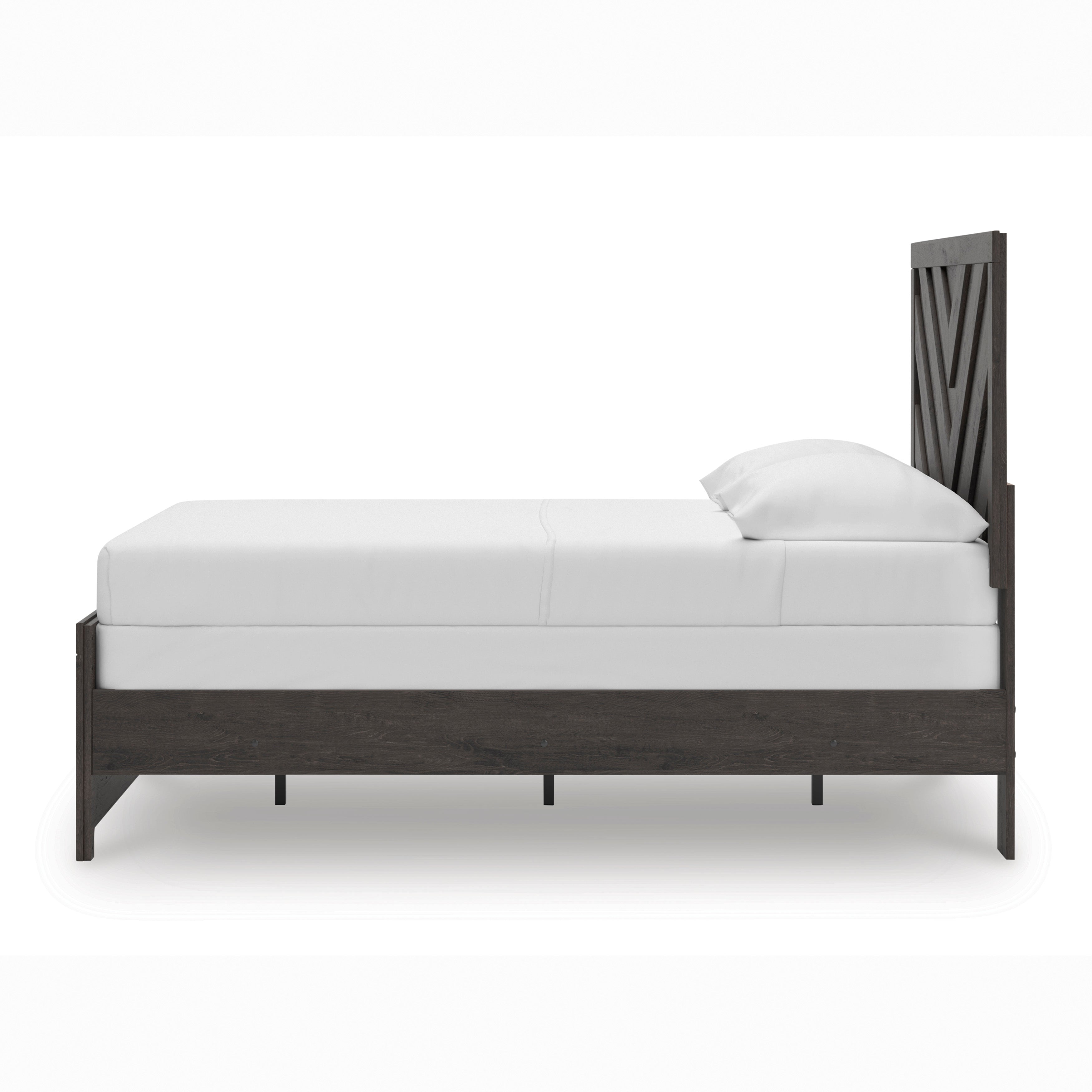 Prendonea Full Panel Bed, Dresser, Mirror, Chest and 2 Nightstands, Charcoal