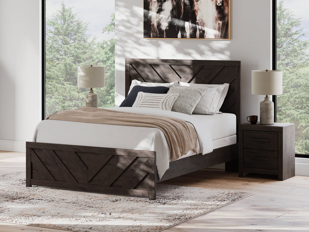 Prendonea Charcoal Queen Panel Bed