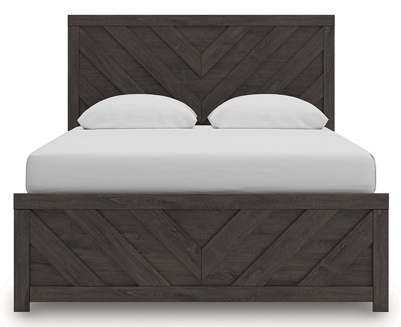 Prendonea Charcoal Queen Panel Bed
