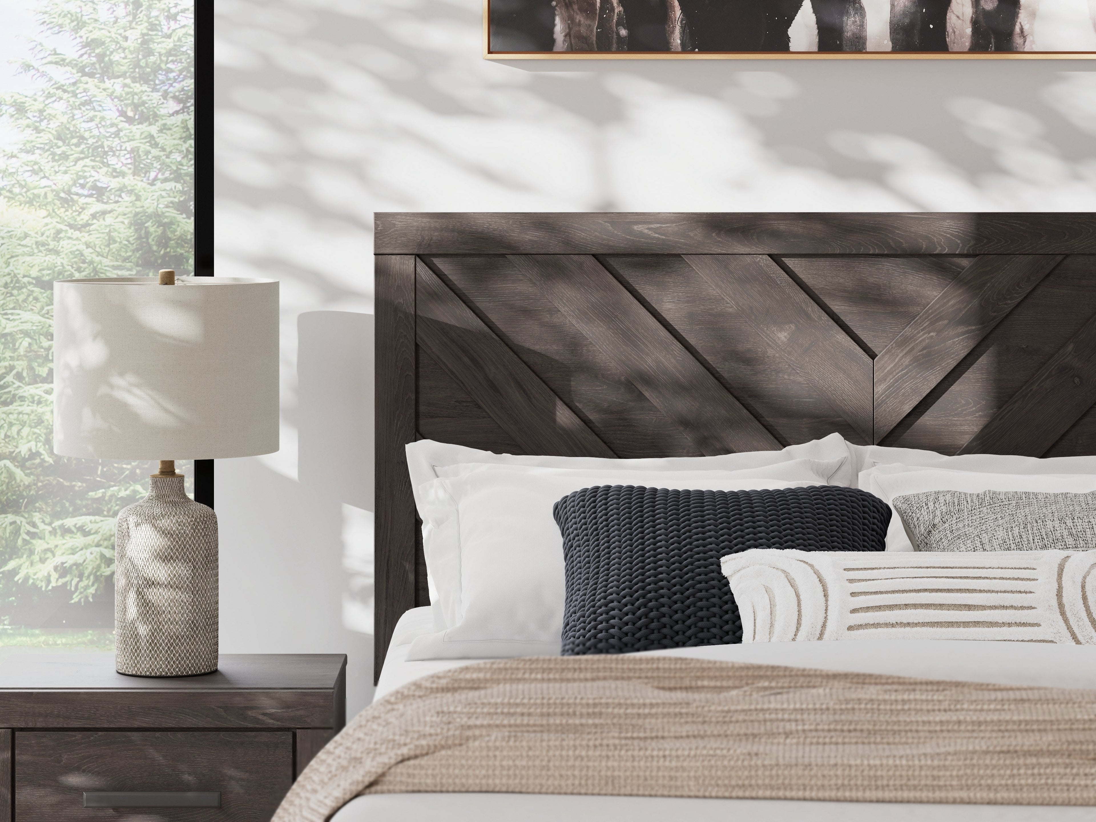 Prendonea Charcoal Queen Panel Bed