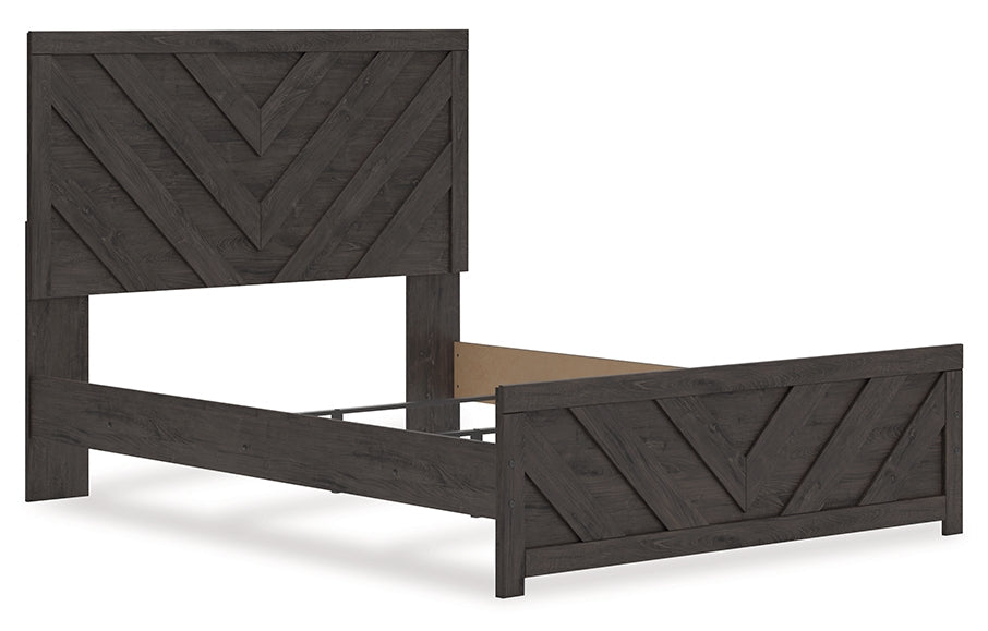 Prendonea Charcoal Queen Panel Bedroom Set with Dresser and Nightstand