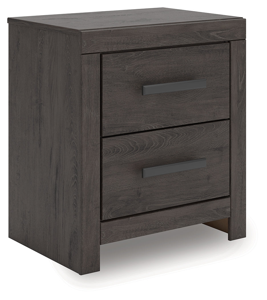 Prendonea Charcoal Queen Panel Bedroom Set with Dresser and Nightstand