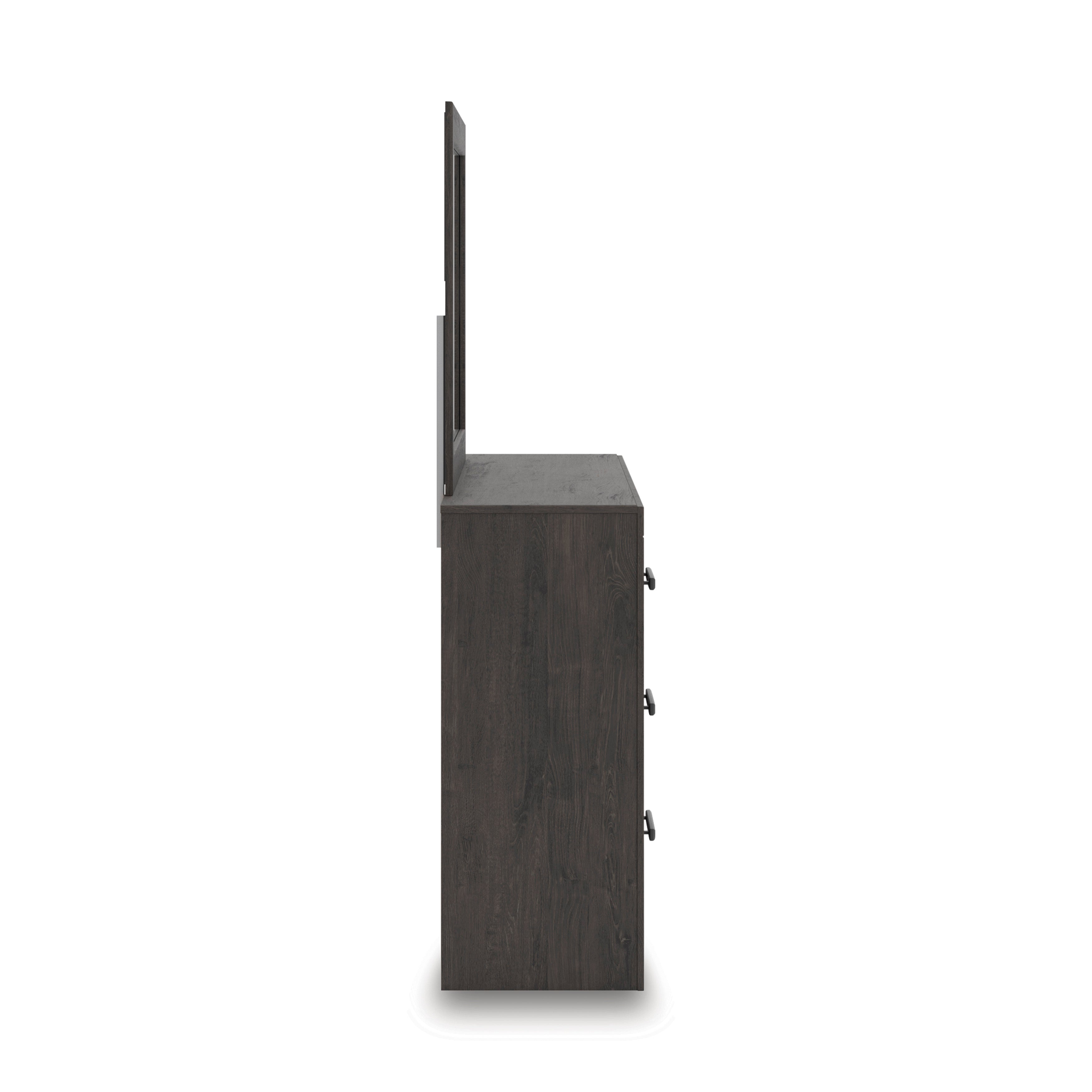 Prendonea King Panel Bed, Dresser, Mirror, Chest and Nightstand, Charcoal