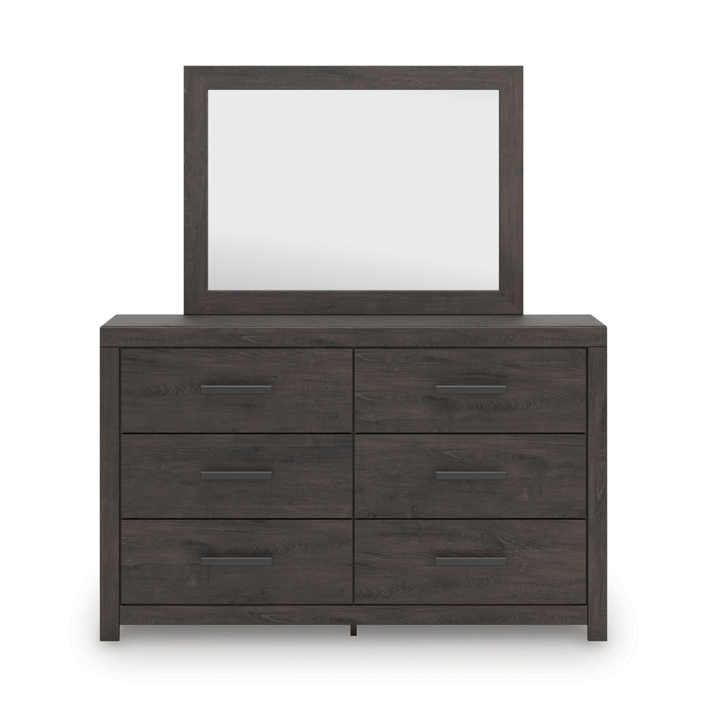 Prendonea Twin Panel Bed, Dresser, Mirror, Chest and Nightstand, Charcoal