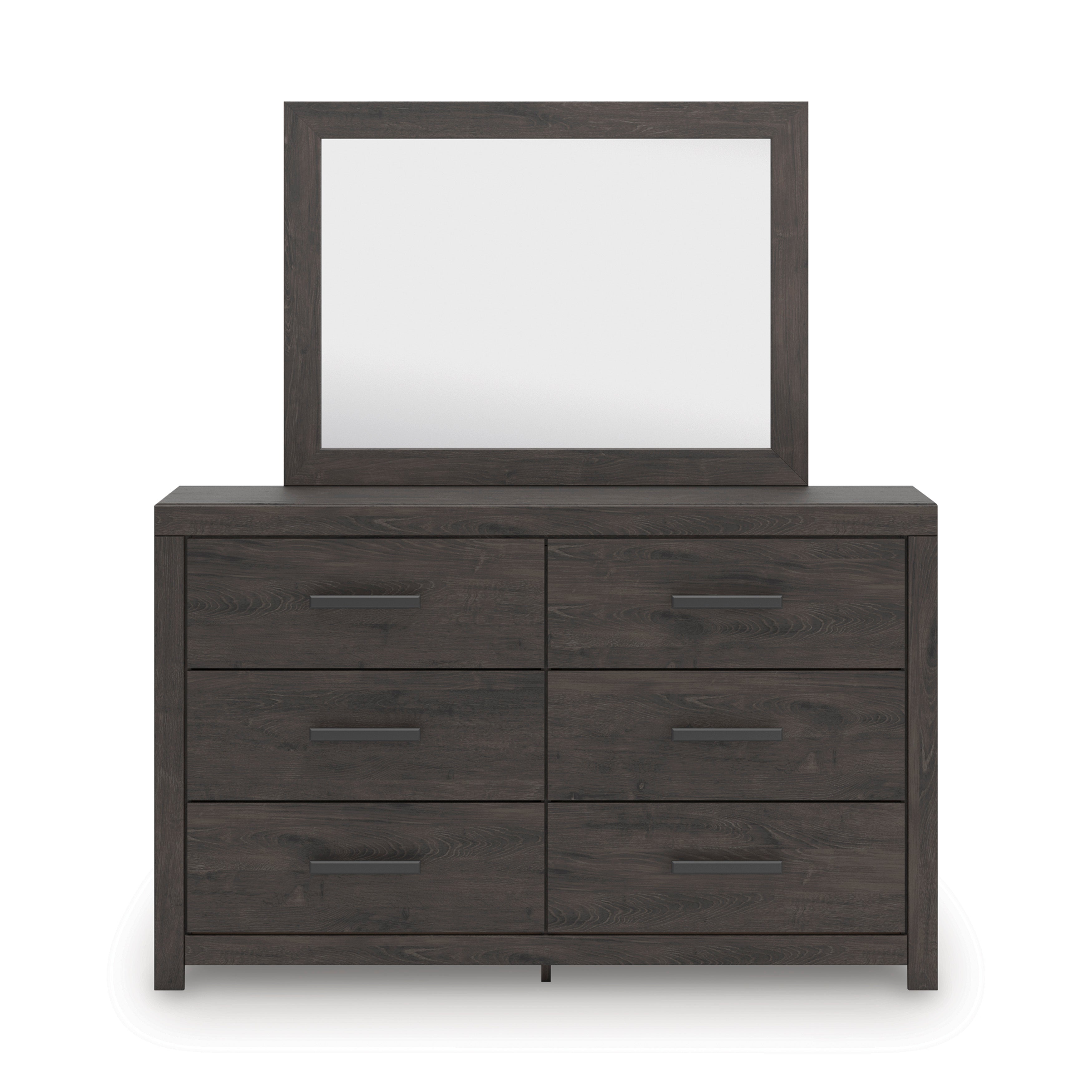 Prendonea Twin Panel Bed, Dresser, Mirror, Chest and Nightstand, Charcoal