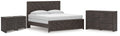 Prendonea Charcoal Twin Panel Bed, Dresser and 2 Nightstand