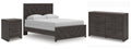 Prendonea Charcoal Twin Panel Bed, Dresser and Nightstand