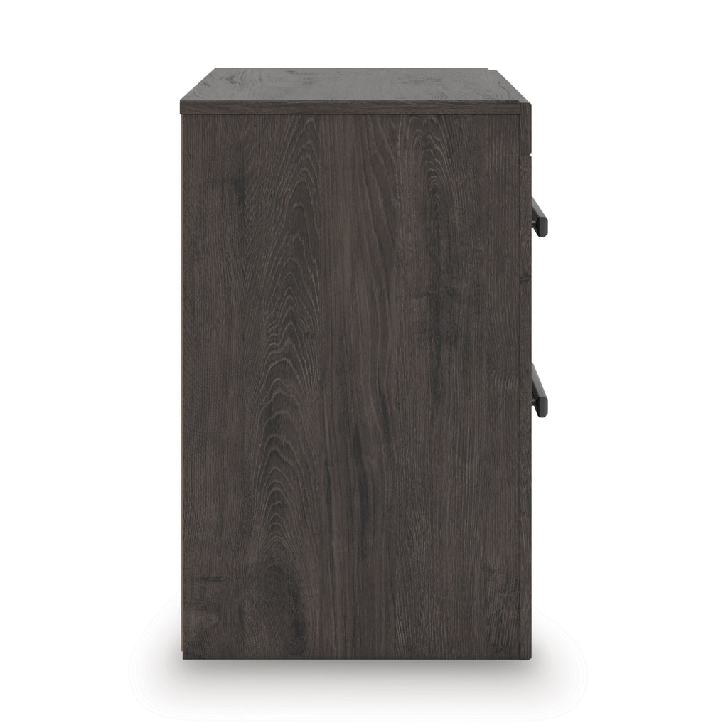 Prendonea Charcoal Twin Panel Bed, Dresser and Nightstand