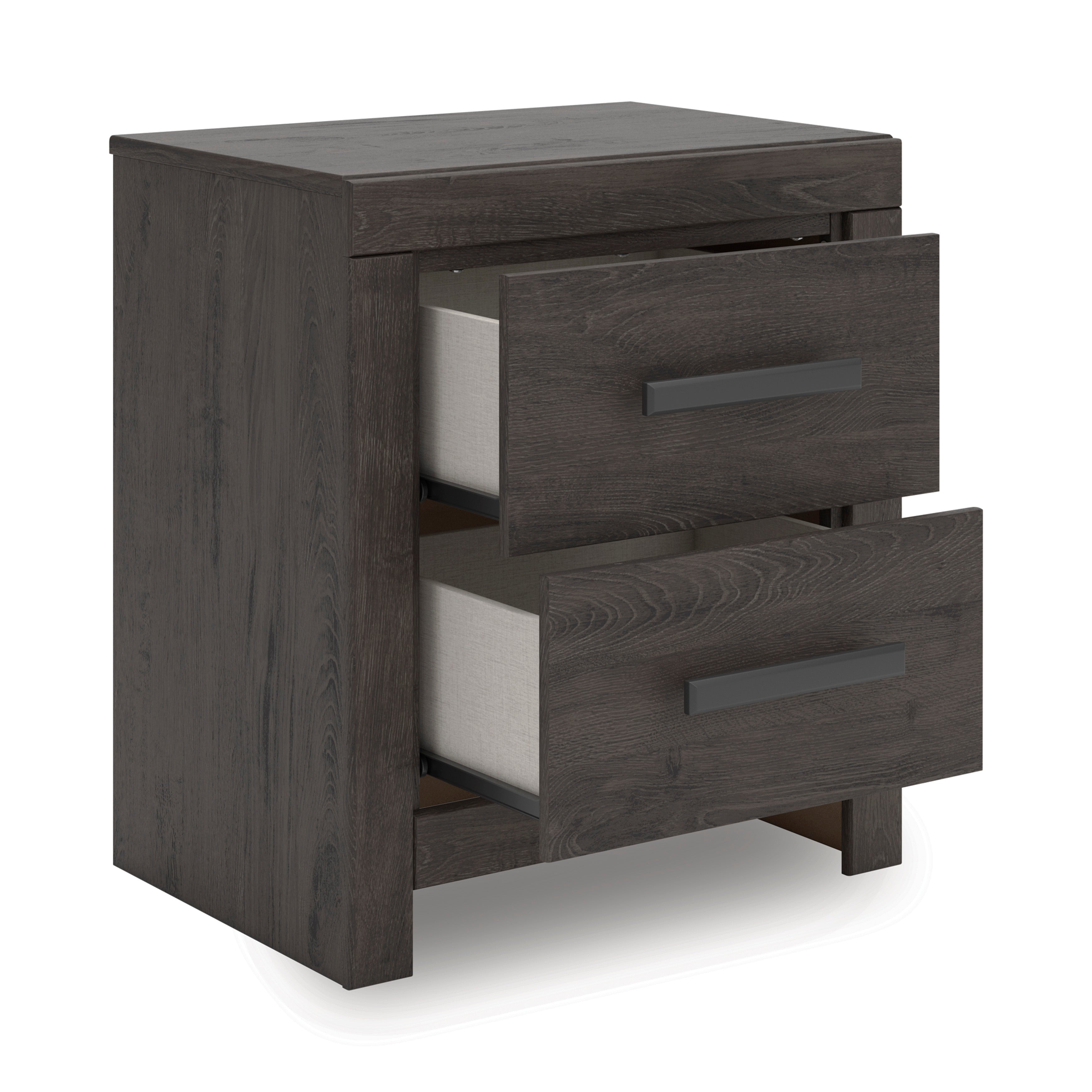Prendonea Charcoal Twin Panel Bed, Dresser and 2 Nightstand