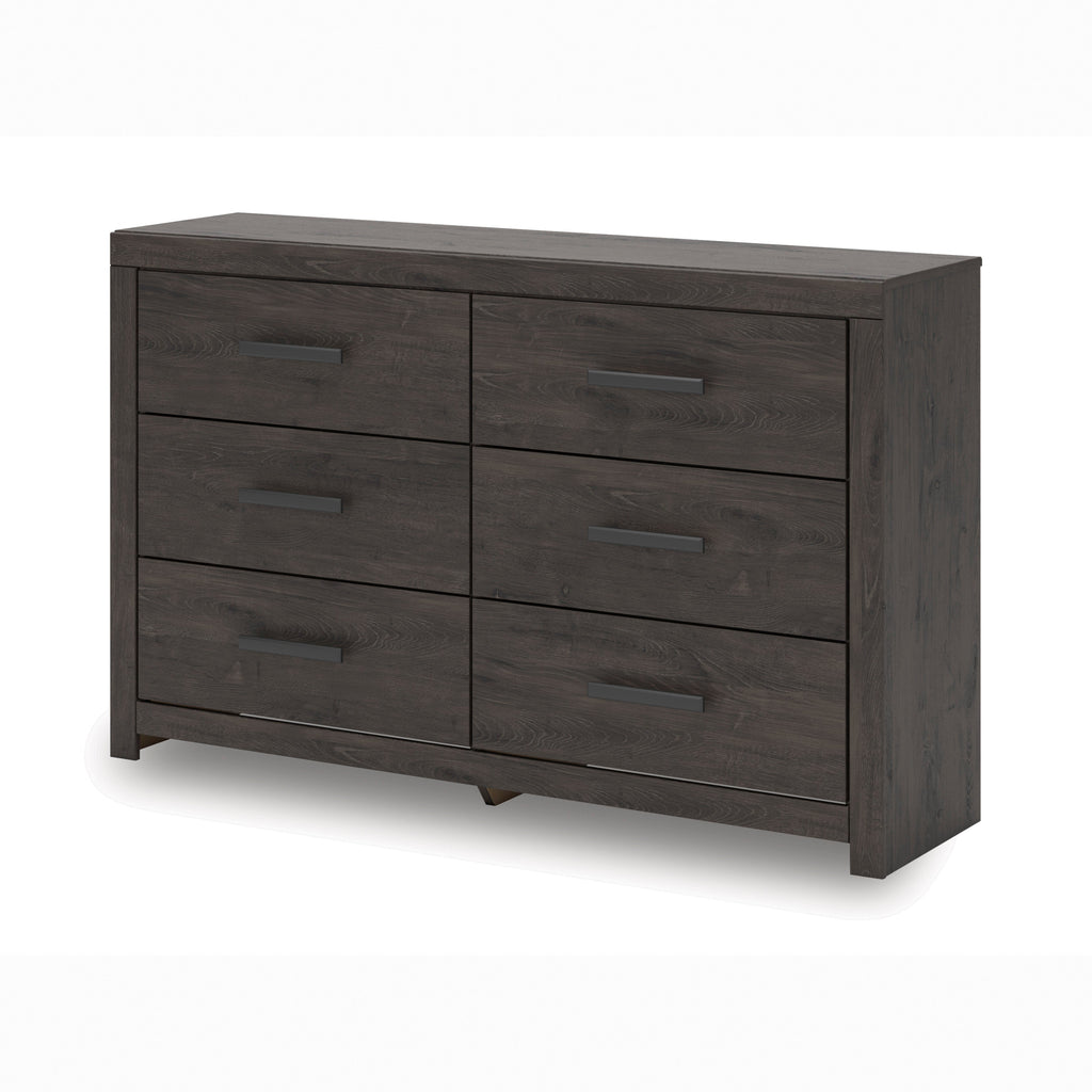Prendonea Twin Panel Bed, Dresser, Mirror, Chest and Nightstand, Charcoal
