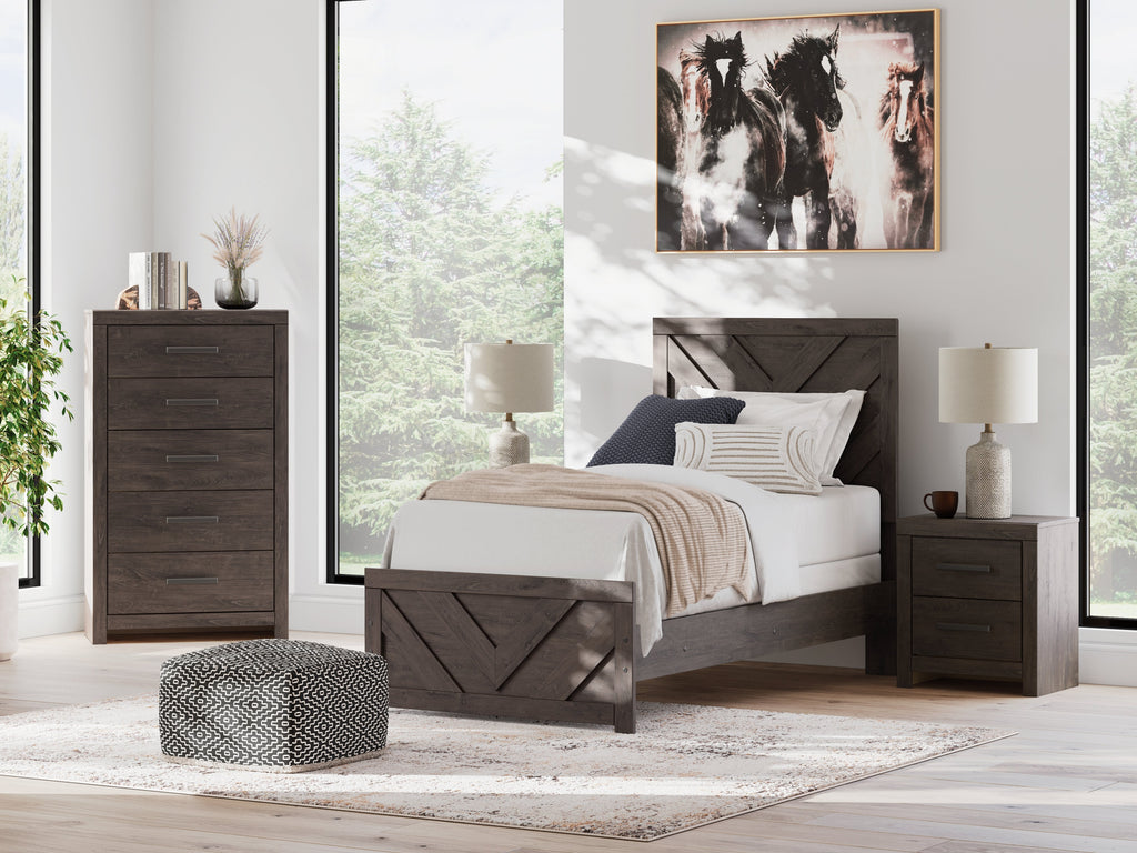 Prendonea Charcoal Twin Panel Youth Bed