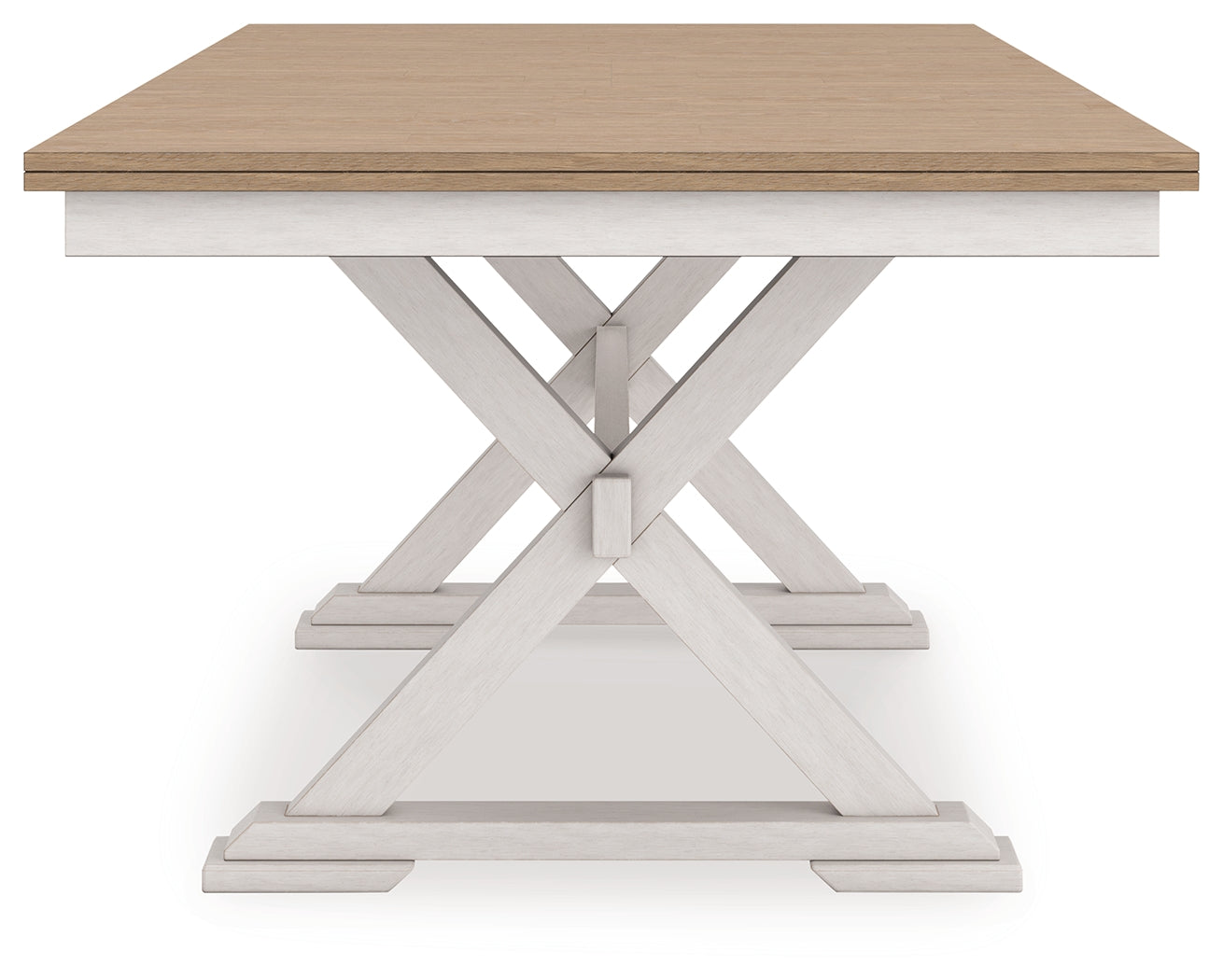 Purlaney /Natural Extension Dining Table, 4 Chairs and Bench, Antique White