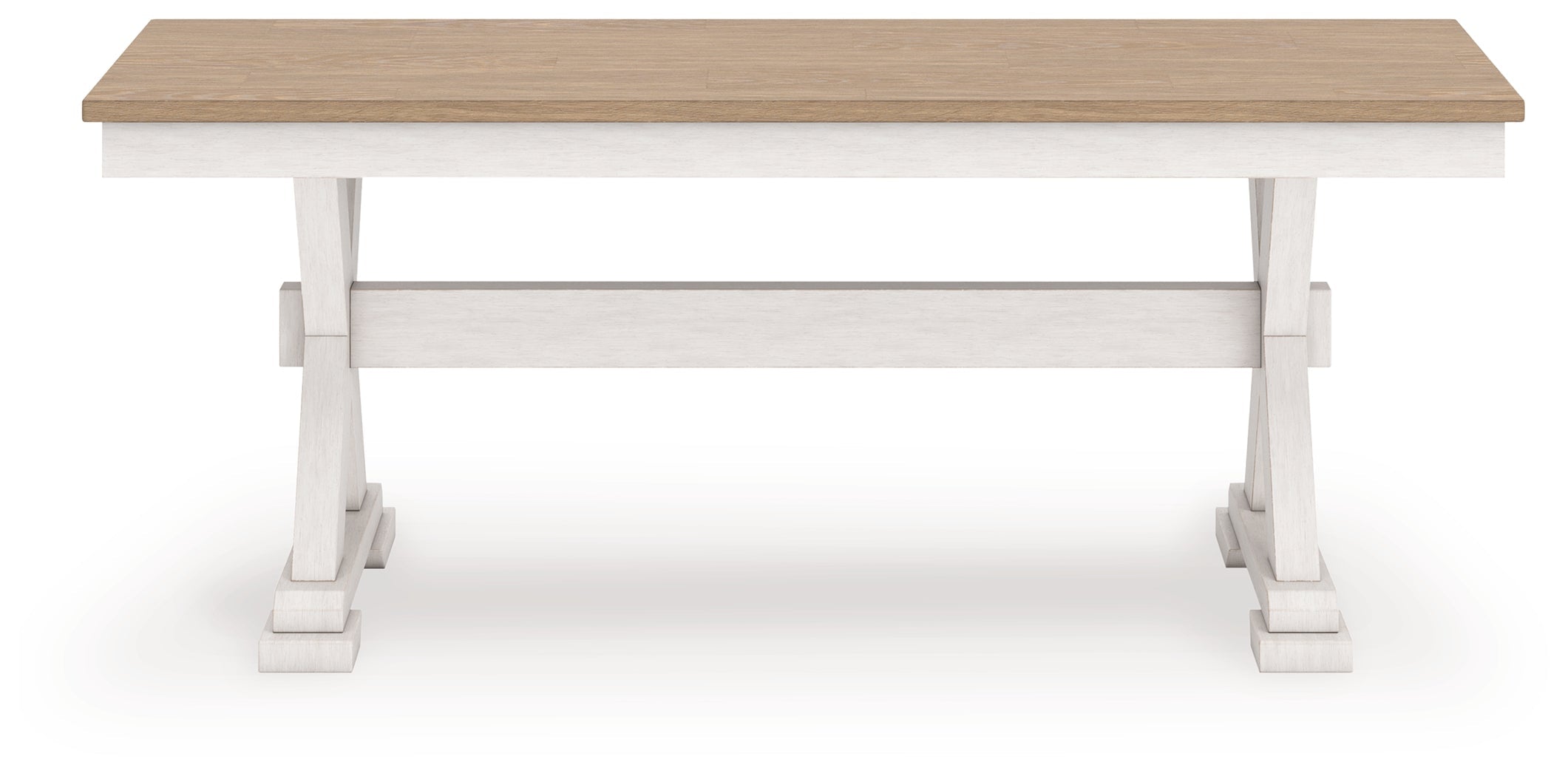 Purlaney /Natural Extension Dining Table, 4 Chairs and Bench, Antique White