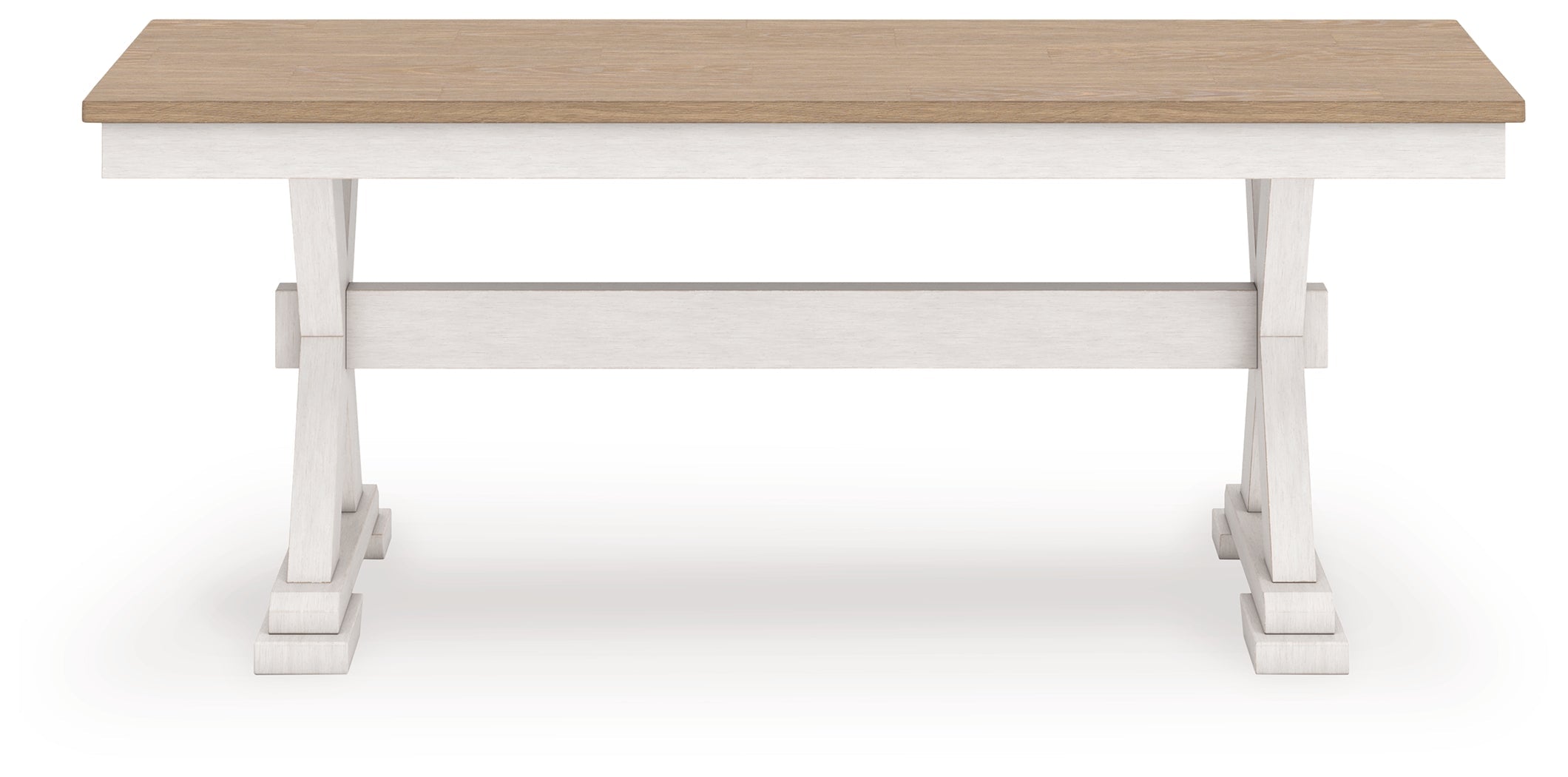 Purlaney /Natural Extension Dining Table, 4 Chairs and Bench, Antique White