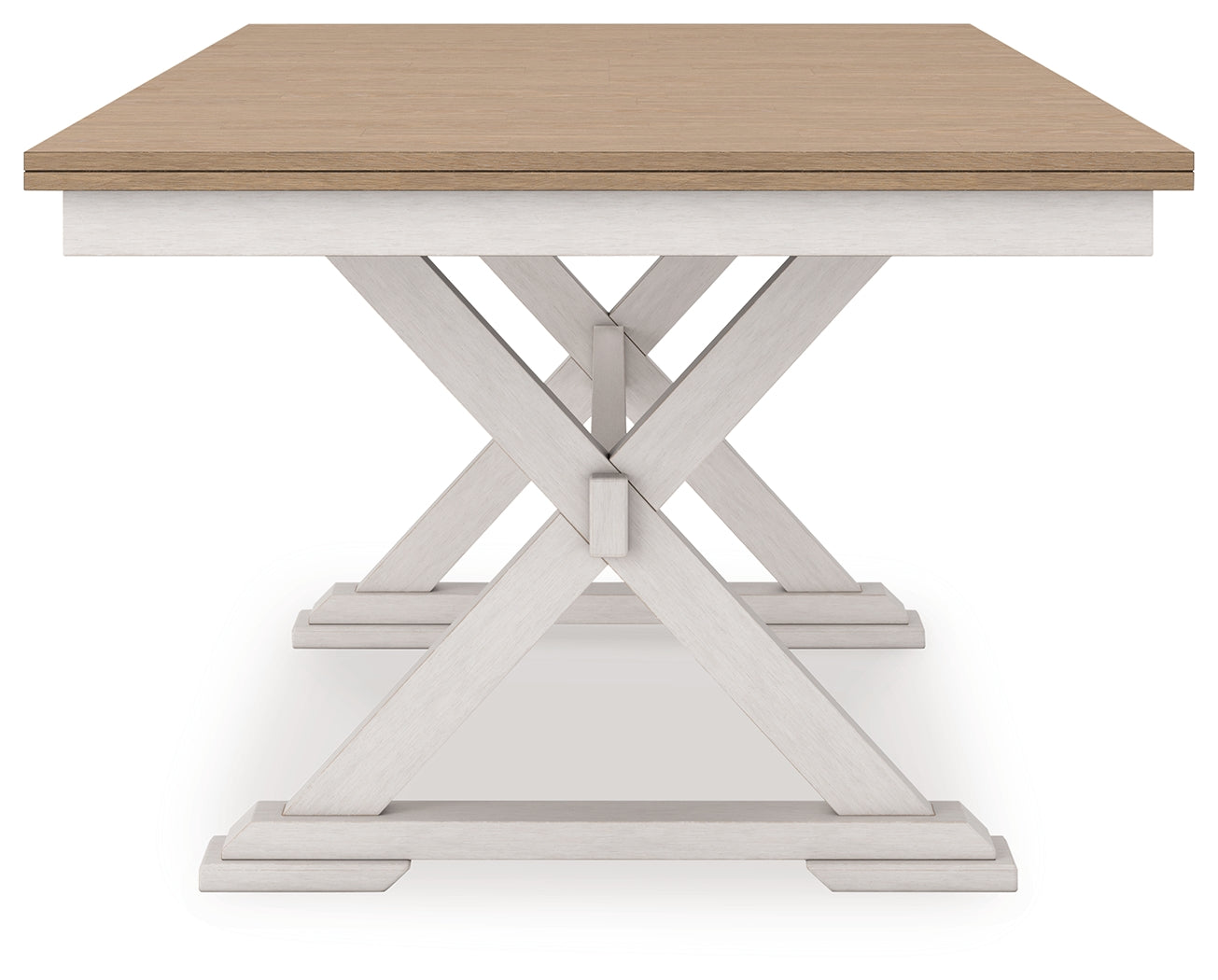 Purlaney Antique White/Natural Extension Dining Table and 6 Chairs