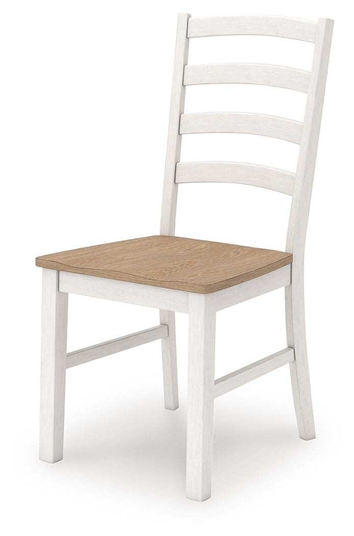 Purlaney Antique White/Natural Extension Dining Table and 8 Chairs
