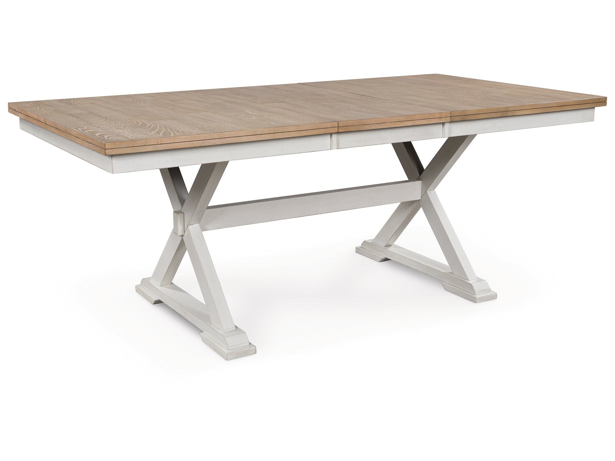 Purlaney Antique White/Natural RECT DRM Butterfly EXT Table