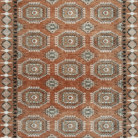 Qaabiz Sienna/Ivory/Black Large Rug