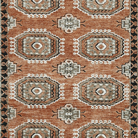 Qaabiz Sienna/Ivory/Black Medium Rug