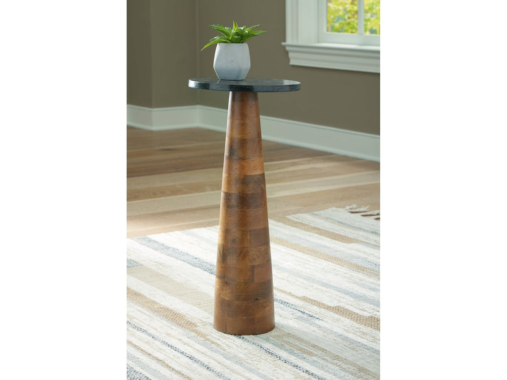 Quinndon Brown/Black Accent Table
