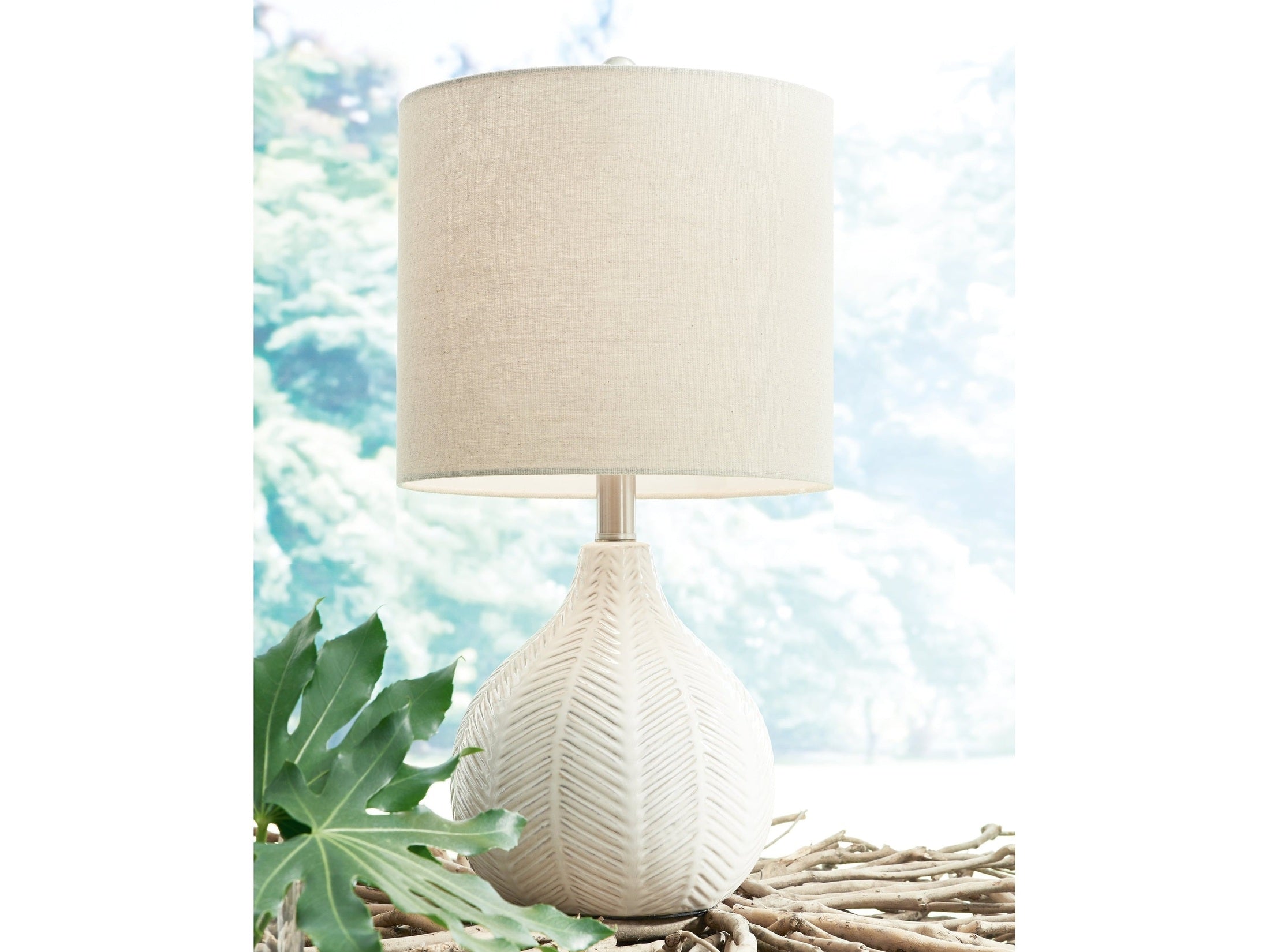 Rainermen Off White Table Lamp
