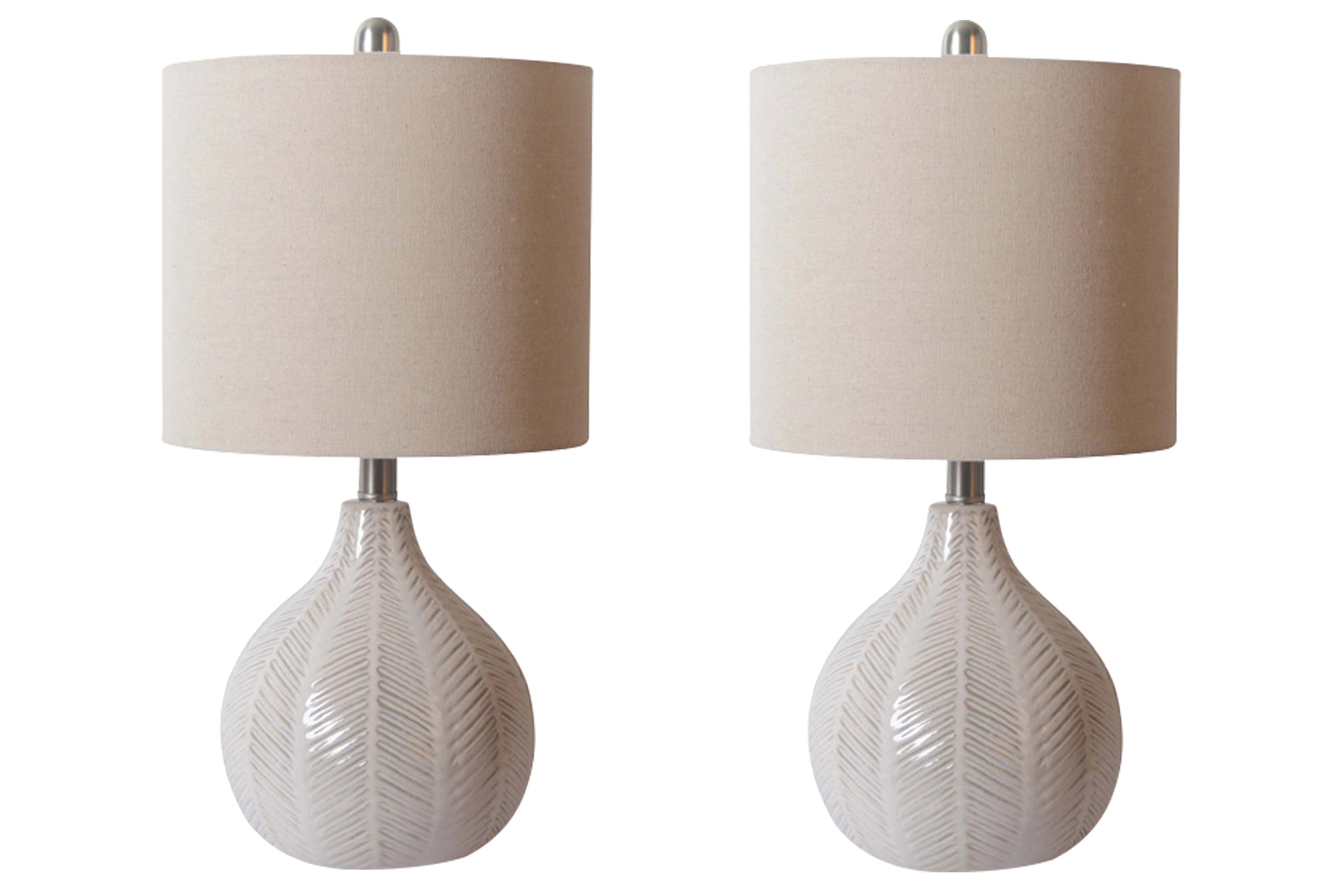 Rainermen Off White Table Lamp (Set of 2)